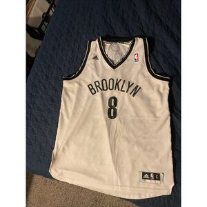 Authentic Brooklyn Nets Deron Williams #8 White Jersey, adidas Men's size L
